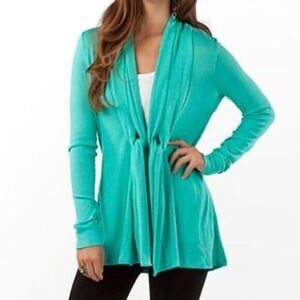 Lilly Pulitzer Abington Cardigan Womens S Mint Green Tie Front Pima Cotton Beach